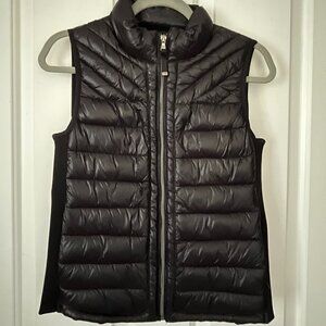GAP Black Puffy Vest with Stretchy Sides